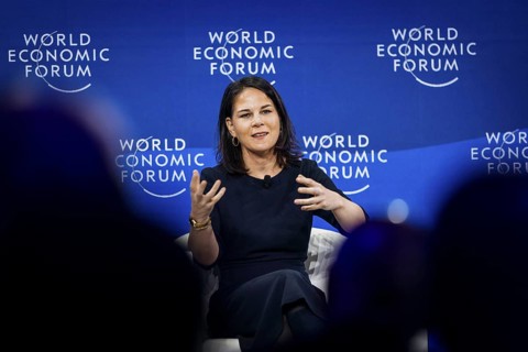 Annalena Bärbock (Alliance 90/The Greens), Federal Foreign Minister, photographed during a panel