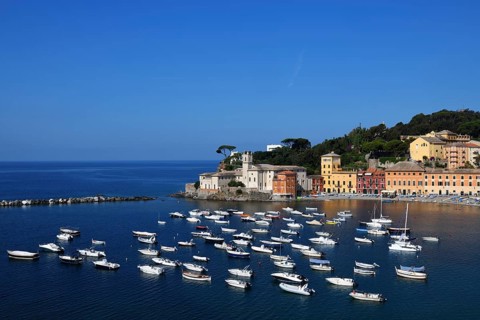 View of the Bay of Silence in Sestri Levante, Ligurian sea, Liguria, Italy, Europe