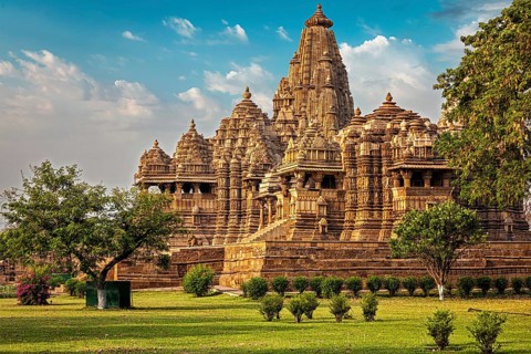 Famous indian Madhya Pradesh tourist landmark, Kandariya Mahadev Temple, Khajuraho, India. Unesco