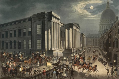 Carriage station, The Royal Post Office, from the General Post Office, London. Date, 1830, England,