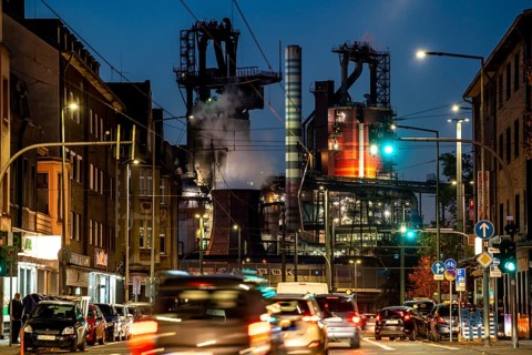 Duisburg steel site, ThyssenKrupp Steel steelworks, blast furnaces 8 and 9, Friedrich-Ebert-Straße