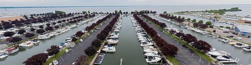 Harrison Twp., Michigan, The Safe Harbor Belle Maer marina on Lake St. Clair