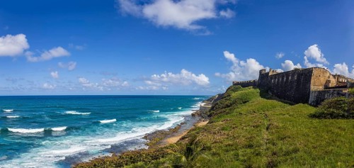 Castillo San Cristobal Fortress in old San Juan, Puerto Rico, North America