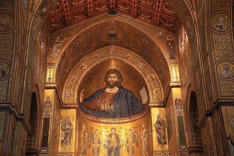 City of Monreale, in the Cathedral of Santa Maria Nuova, Unesco World Heritage Site, Sicily, Italy,