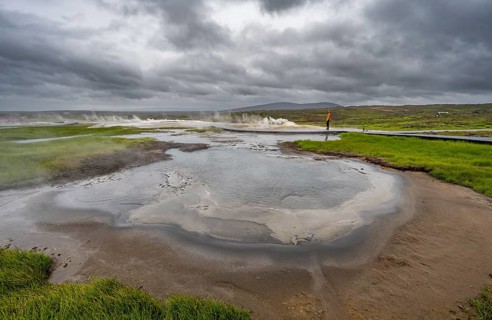 Hot spring, Hveravellir geothermal area, Icelandic Highlands, Suðurland, Iceland, Europe