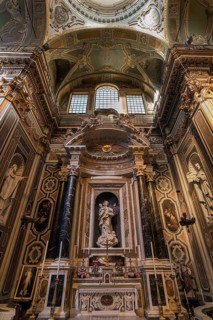 Marian altar in the Chiesa dei Santi Vittore e Carlo, built in 1650, Via Balbi, 7, Genoa, Italy,