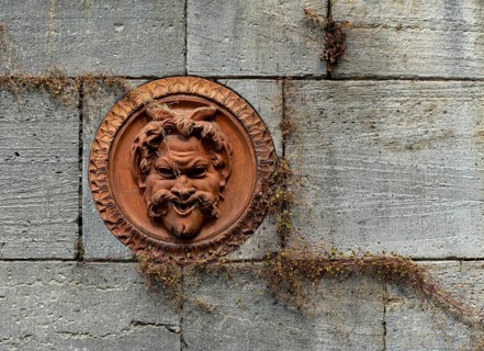 Ornaments on the façades of the Roman baths in Sanssouci Palace Park, Potsdam, Brandenburg,