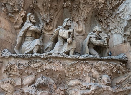 Detail on the birth façade of the Sagrada Familia, Church of the Atonement of the Holy Family, by