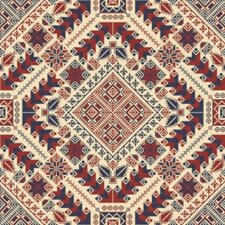 Embroidery Tatreez pattern, Palestinian fashion vector ornament