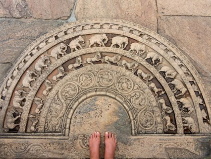 Floor relief with elephants, Polonnaruwa, Sri Lanka, Asia