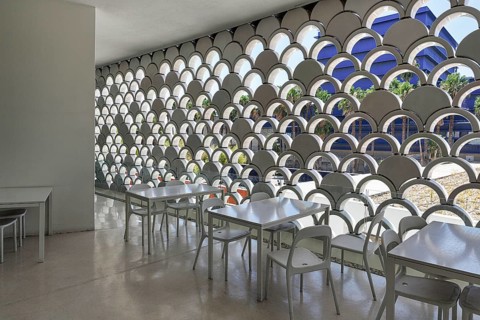 Cafeteria in the Oceanario de Lisboa, modern architecture, interior, Lisbon, Portugal, Europe