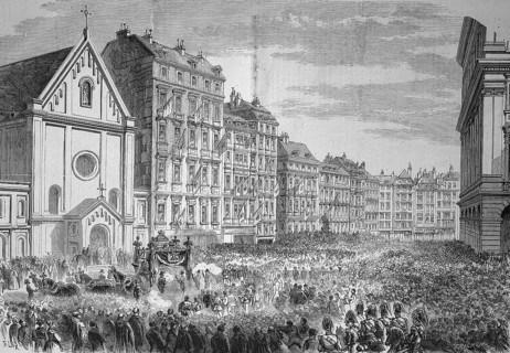 Funeral of Emperor Maximilian I of Mexico (1832-1867), Arrival of the funeral procession on 18
