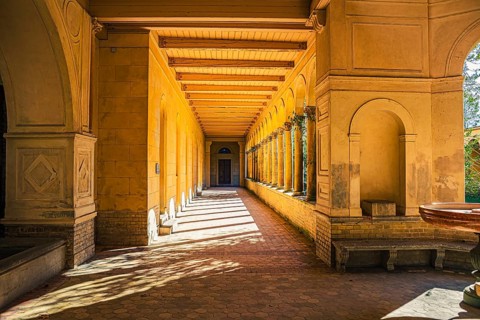 Church of Peace with Emperor Friedrich Mausoleum in Sanssouci Palace Park in Potsdam, Germany,