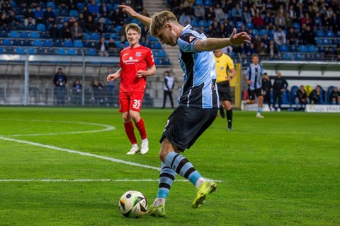 Football 3rd division, season 2024/25, matchday 32: Waldhof Mannheim vs SpVgg Unterhaching***On the