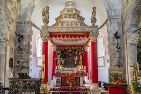 Altar in St Mark's Cathedral in Korcula, Croatia, Europe