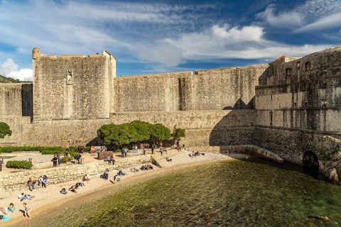 Bokar Fortress and Kolorina Bay in Dubrovnik, Croatia, Europe