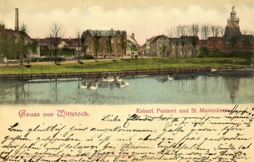 Historical postcard, picture postcard, Witttstock Dosse, Brandenburg, Germany, digitally enhanced