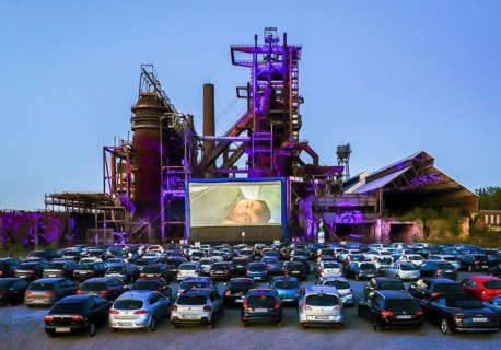 Dortmund, Ruhr area, North Rhine-Westphalia, Germany - Drive-in cinema Dortmund, newly opened