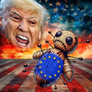 Symbolic image, democracy versus autocracy, US democracy in danger, EU and Germany as scapegoats,