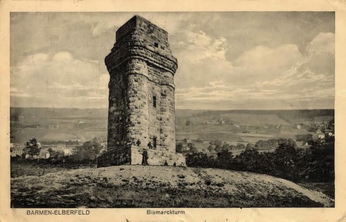 Historical postcard, picture postcard, Bismarck Tower near Barmen-Elberfeld, today Wuppertal, North