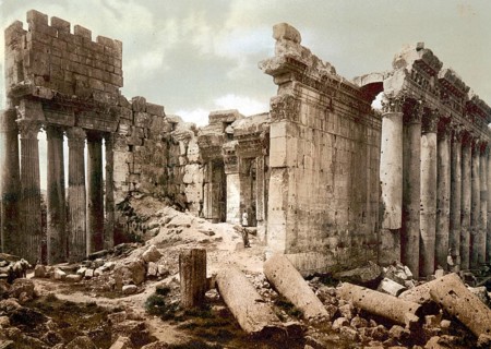 Der Jupitertempel, Baalbek, Heiliges Land, Libanon, ca. 1890, Historic, digitally restored