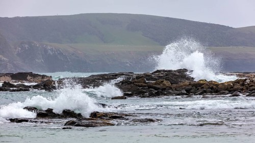 Waves, Curio Bay, Südland, Neuseeland