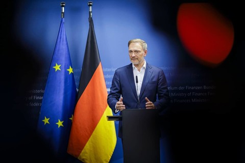 Christian Lindner (FDP), Federal Minister of Finance, gives a press statement at the Ministry of