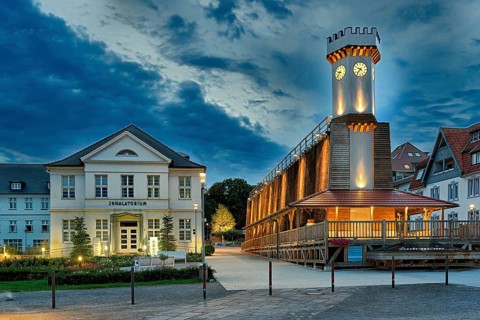 Evening shot illuminating Bad Salzuflen Germany