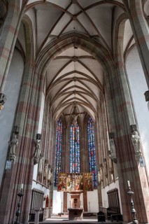 Chancel of the Gothic St Mary's Chapel, Marktplatz 9, Würzburg, Lower Franconia, Bavaria, Germany,