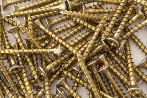 Phillips screws on a white background, wood screws, spax screws