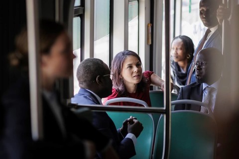 Annalena Bärbock (Alliance 90/The Greens), Federal Foreign Minister, photographed during a trip on