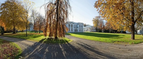 Autumn in the spa gardens Panorama Bad Oeynhausen Germany