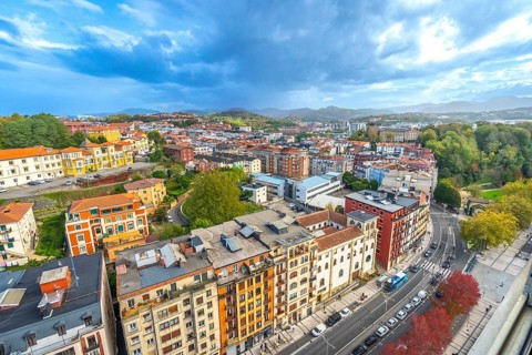Aerial view of the Egia neighborhood of San Sebastian, Basque Country
