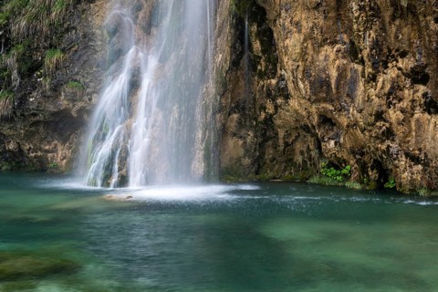 Waterfall, Plitvice Lakes National Park, Plitvicka Jezera, Lika-Senj, Croatia, Europe