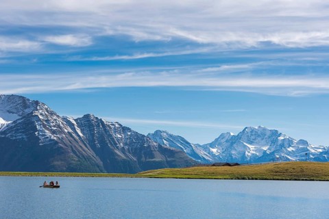 Bettmersee, mountain lake, alpine lake, summer, tourism, Bettmeralp, Aletsch Arena, Valais,