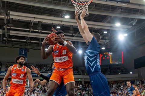 04.05.2024, easy Credit BBL, Basketball Bundesliga, Matchday 32: MLP Academics Heidelberg against