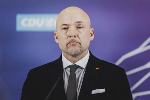 Alexander Hoffmann, Member of the German Bundestag (CDU/CSU), recorded as part of a press statement