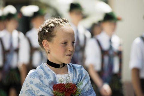 Traditional traditional costume parade, Garmisch-Partenkirchen, Werdenfelser Land, Upper Bavaria,