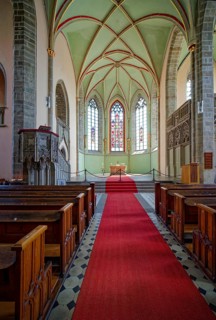 Church of St Jacob on the market square, interior view, Köthen, Saxony-Anhalt, Germany, Europe