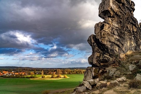 The Devil's Wall rock formation in the Harz district near Thale and Weddersleben, Saxony-Anhalt,
