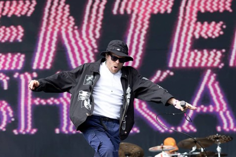 Adenau, Germany, 7 June 2024: Enter Shikari (Roughton Rou Reynolds, singer) play at Rock am Ring.