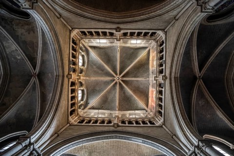 Ceiling, Notre-Dame Cathedral, former episcopal church of the diocese of Lausanne, today the main
