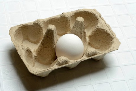 An egg in packaging, hen's egg, egg shortage