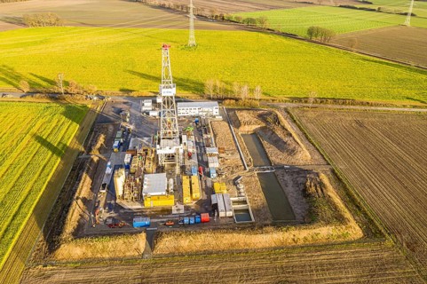 Final construction phase of oil rig, used for tool tests only, company Baker Hughes, Ahnsbeck near