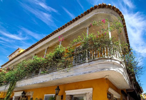Columbia, Unesco site, colorful Cartagena Walled City Cuidad Amurrallada in historic city center