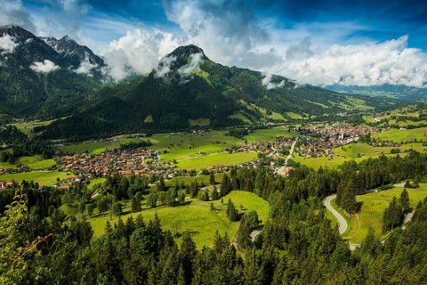 Oberjoch Pass Road, Bad Hindelang, Allgäu Alps, Allgäu, Bavaria, Germany, Europe