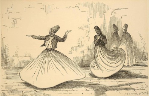 On the Nile, Shébook in the Cabin, Whirling Dervish, Egypt, Historical, digitally restored
