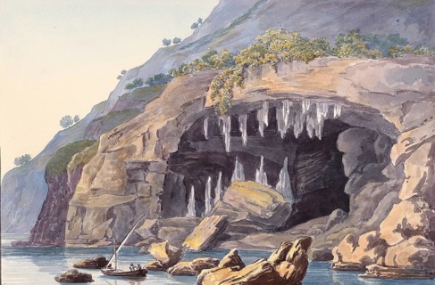 Cave, grotto at Cabo de San Antonio, Cap de Sant Antoni, cape in the south-east of Spain, digital