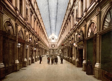 St Hubertus Gallery, Brussels, Belgium, ca 1895, Historic, digitally restored reproduction from a
