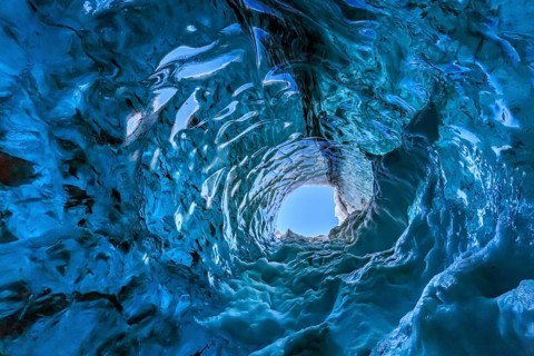 Glacier cave, ice cave, Vatnajökull, Iceland, Europe